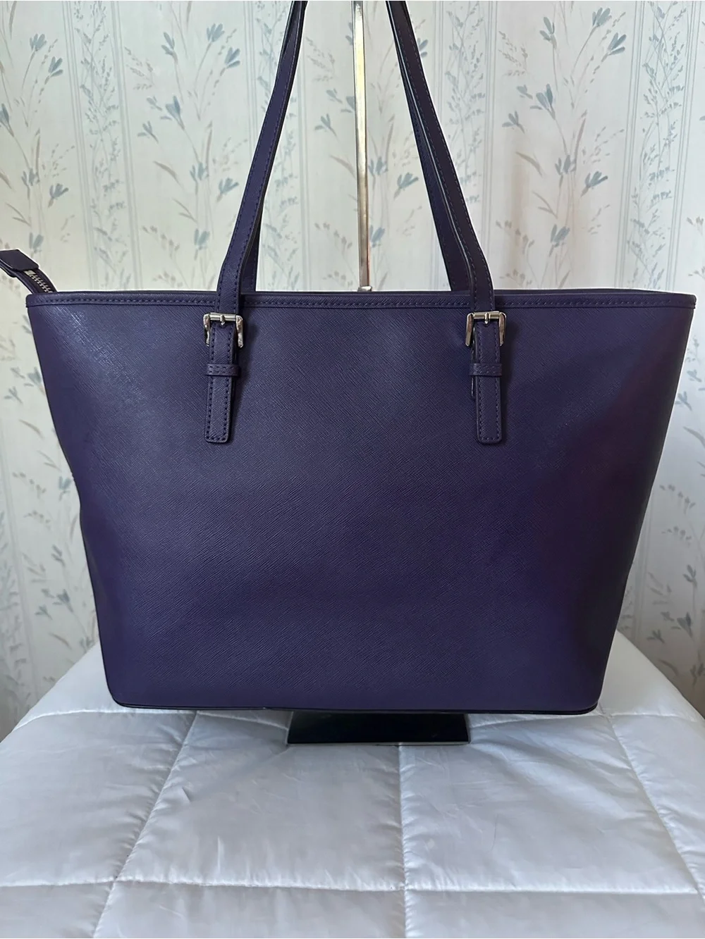 Michael Kors Purple Studded Leather Tote